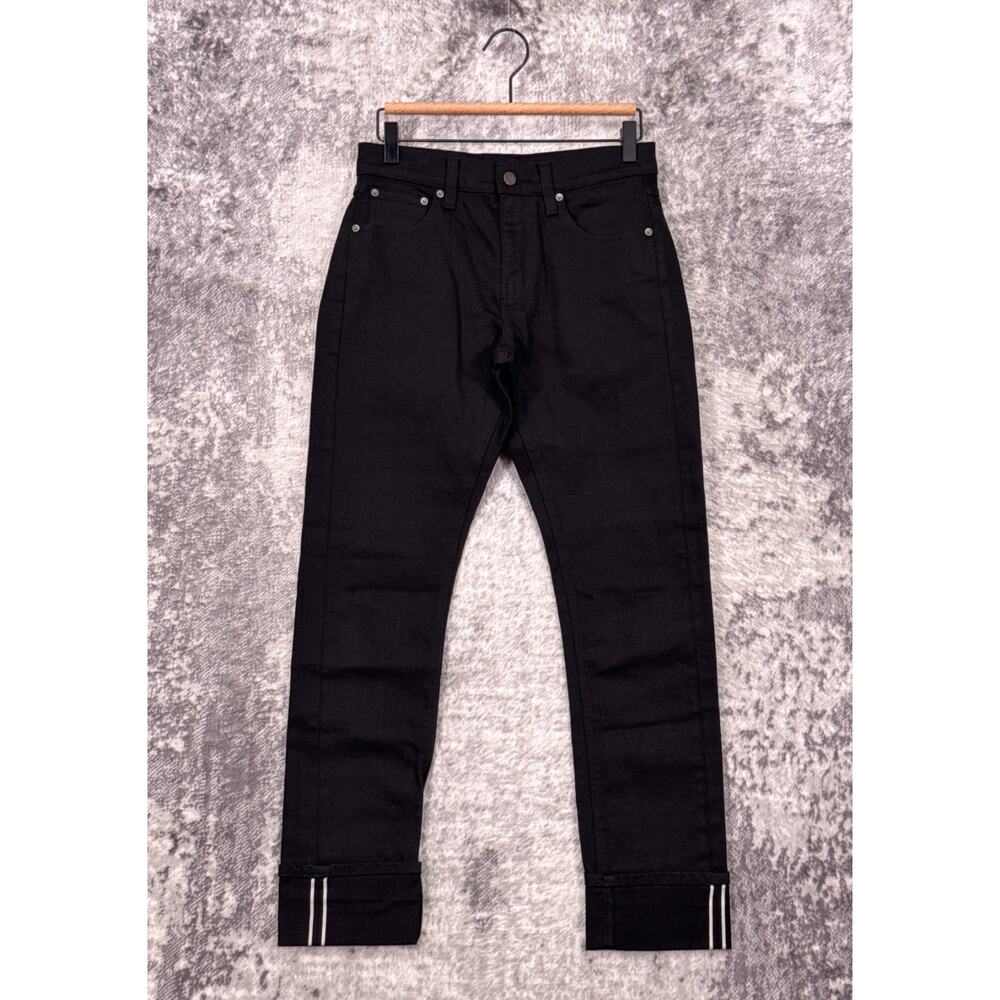 Jil Sander x Uniqlo Jeans 29 x 34 Mens Slim Fit Selvedge Denim Deep Black